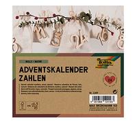 folia 2209 - Calendrier de l'Avent Chiffres, Bois Naturel, 24 Chiffres en Bois à Suspendre
