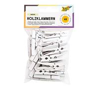 Folia 2293 Lot de 48 Pinces à Bois Blanc