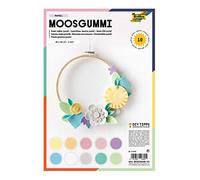 folia 231095 Lot de 10 Feuilles de Caoutchouc Mousse Pastel 2 mm env. 20 x 29 cm Assortiment de 10 Couleurs Pastel