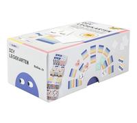 folia 2319 - DIY Cartes à Poser, 60 pièces env. 6 x 6 cm, Jeu de mémoire avec Cartes à Jouer Multicolores et 136 Autocollants, Jeu de mémoire à réaliser soi-même
