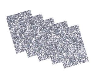 folia 231960 - Caoutchouc expansé avec Paillettes sur Un côté, Autocollant, 5 Feuilles en Argent, 20 x 29 cm, épaisseur Environ 2 mm, pour décoration, Bricolage et création d'autocollants