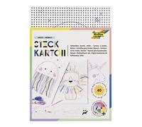 folia 2324 - Carton à Broder Mix Bunt Animals, 300g / m², imprimé Multicolore, 17,5 x 24,5 cm, 40 Feuilles, 8 Motifs - idéal pour Les Exercices de Broderie