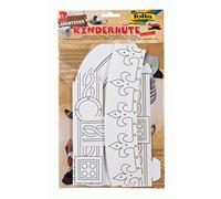 folia 23308 - Lot de 3 Chapeaux d'aventure pour Enfants en Carton de différentes Formes - Blanc - À Peindre et à décorer soi-même - pour Enfants, garçons et Filles - Idéal pour Les Anniversaires et