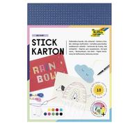 folia 2346 - Carton à broder 17,5 x 24,5 cm, 10 feuilles, couleurs assorties, non imprimé avec instructions de broderie (français non garanti) - Idéal pour les premiers exercices de broderie pour les enfants