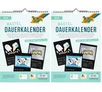 Folia 23601 - Durée Calendrier avec Reliure à Spirale, DIN A4, Noir (Lot de 2)