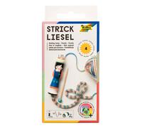 folia 24919 Knitting Dolly Including Wool, Wooden Knitting Needle and Embroidery