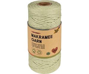 folia 24992 - Fil à macramé Vert Doux, 100% Coton, 100 m - Fil torsadé - Vert Tendre - Diamètre 3,5 mm - pour travaux manuels et nœuds