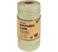folia 24992 24992 Fil macramé vert en coton torsadé 100 m de fil doux Diamètre 3,5 mm pour bricolage et nouage Vert doux
