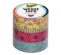 Folia 26405 Lot de 4 Rubans Autocollants Washi Tape Motifs Floraux