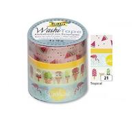 FOLIA 26421 RUBAN ADHÉSIF DÉCORATIF DE PAPIER WASHI TAPE TROPICAL, LOT