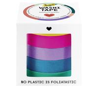 Folia Rubans adhésifs Washi 26438 – Lot de 5, papier de riz uni 10 m x 10 mm – Idéal pour décorer