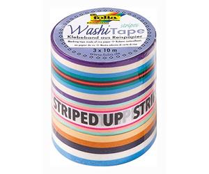 folia 26444 Lot de 3 rubans adhésifs Washi Tape Neon II en papier de riz Idéal pour décorer et décorer