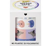 folia 26456 - Washi Tape Party Animals, 4 x 5 m, Ruban adhésif en Papier de Riz, hotfoil en 4 Dessins d'animaux, pour bricoler, décorer et orner