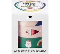 folia 26458 - Washi Tape Merry JINGLING, 4 x 5 m, Ruban adhésif en Papier de Riz, hotfoil en 4 Designs de Noël, pour bricoler, décorer et orner