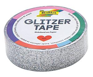 folia 28103 Ruban adhésif en Papier pailleté Argenté 5 m x 15 mm