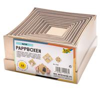 Folia 3110 Cardboard Boxes in Natural, Pack of 12, in Different Sizes, Beautiful