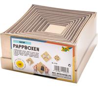 Folia 3110 Lot De 12 Boîtes En Carton Au Design Naturel, Différentes Tailles, Joli Emballage Cadeau Pour Décorer Et Personnaliser Votre Maison, Idéal Pour Toutes Les Occasions