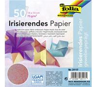 folia 3117 Papier irisé 75g/m², 14x14cm, gaufrage tissu, multicolore (50 feuilles)