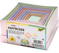 Folia 3119 - Lot De 12 Boîtes En Carton Au Design Rectangulaire, Couleurs Pastel, Dans Différentes Tailles, Bel Emballage Cadeau Pour Décorer Et Créer Individuellement, Idéal Pour Toutes Les Occasions
