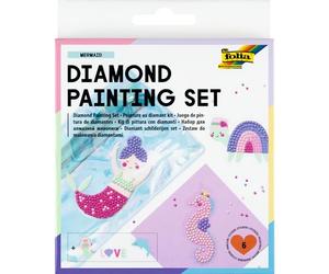 folia 31801 - Diamond Painting Set MERMAID, autocollants avec motifs sous-marins et accessoires, kit de bricolage pour créer des autocollants avec des pierres scintillantes