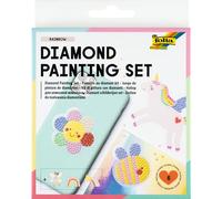 folia 31802 - Diamond Painting Set RAINBOW, autocollants avec motifs arc-en-ciel et accessoires, kit de bricolage pour créer des autocollants avec des pierres scintillantes