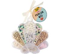 folia 32020 - Mix de Perles Seaside, 535 pièces de différentes Formes et Couleurs, 2,2 m d'élastique à Enfiler et boîte de Rangement Inclus