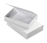 Folia 3313 Lot de 2 boîtes en Carton à Couvercle Rabattable Blanc Idéal pour Coller, Peindre et décorer