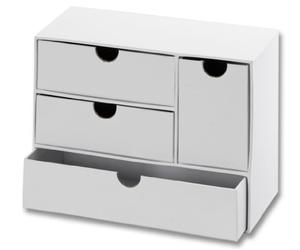 folia 3317 Commode en Carton avec 4 tiroirs Blanc 21 x 9,5 x 16 cm