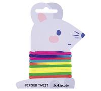 folia 33177 Finger Twist Jeu de fils pour garçons et filles à partir de 5 ans Motif arc-en-ciel tendance Longueur env. 160 cm