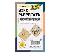 folia 3321 Lot de 10 Mini boîtes Cadeaux carrées en Carton, Naturelles, 7,5 x 7,5 x 4,5 cm, Naturel