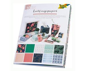 folia 37001 Papier à Motif imprimé sur Un Seul côté, env. 50 x 70 cm, 80 g/m², Feuilles en 10 Motifs différents - Idéal pour emballer, Offrir et bricoler, Coloré