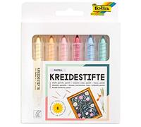 folia 370619 - Lot de 6 marqueurs à craie pastel assortis en 6 couleurs différentes, pour peindre sur tableau, verre, papier et autres surfaces lisses