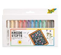 folia 371209 Basic Lot de 12 marqueurs à craie liquide assortis en 12 couleurs différentes pour peindre sur tableau, verre, papier et autres surfaces lisses