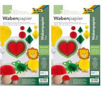 Folia 451-09 - Papier nid d'abeille 30 Épaisseur, 20 x 33 cm, 3 Feuilles, Couleurs Assorties, Multicolore (Lot de 2)
