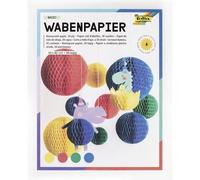 folia 460-09-Papier Basic, 33 x 42 cm, Papier de Bricolage avec Structure 4 Couleurs, 30 Couches, pour créer des décorations en nid d'abeille colorées, Multicolor