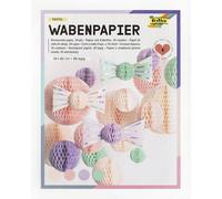 folia 460-19-Papier, 33 x 42 cm, Papier de Bricolage avec Structure 4 Couleurs, 30 Couches, pour créer des décorations en nid d'abeille colorées, Pastel Colors