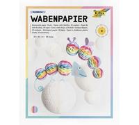folia 460-77-Papier, 33 x 42 cm, Papier de Bricolage avec Structure 4 Couleurs, 30 Couches, pour créer des décorations en nid d'abeille colorées, Rainbow Colors