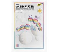 folia 461-77 - Papier nid d'abeille RAINBOW, 21 x 33 cm, papier de bricolage avec structure en nid d'abeille en 4 couleurs, 30 couches, pour créer des décorations en nid d'abeille colorées