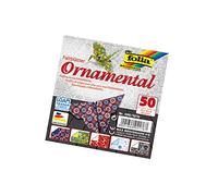Folia 490/1010 Lot de 50 Feuilles Pliantes décoratives 10 x 10 cm, 80 g/m², 50 Feuilles Assorties en 5 Motifs - Idéal pour de Magnifiques Figurines et Formes pliées