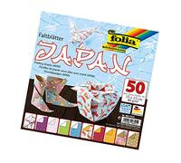 Folia 492/1515 - Feuilles Pliantes japonaises 15 x 15 cm, 80 g/m², 50 Feuilles Assorties en 10 Motifs - Idéal pour de Magnifiques Figurines et Formes Pliantes