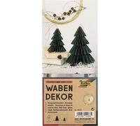 folia 49211 - Décor nid d'abeille Classic Xmas Trees, Set de 2 pendentifs de Noël, Hauteur env. 20 et 13 cm, décoration de Noël Pliable pour l'intérieur, Dark Green