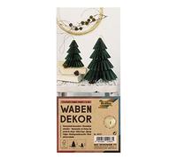 Folia Décor nid d'abeille Classic Xmas Trees – Set de 2 pendentifs pliables, 20 & 13 cm, Vert foncé