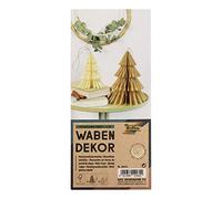 folia 49212 - Décor nid d'abeille Hygge Xmas Trees, Set de 2 pendentifs de Noël, Hauteur env. 20 et 13 cm, décoration de Noël Pliable pour l'intérieur