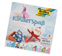 Folia 494/2020 - Dépliants pour Enfants - 20 x 20 cm - 80 g/m² - 50 Feuilles Assorties en 10 Motifs - Idéal pour de Magnifiques Figurines et Formes Pliantes