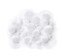 folia 50100 - Lot de 100 Pompons Blancs Assortis en différentes Tailles (10 à 50 mm), Moelleux et Doux, pour travaux manuels Polyvalents, Blanc