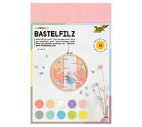 folia 520495 Lot de 10 Feuilles de Feutre de Bricolage Pastel de qualité Laine Fine, 150 g/m², 20 x 30 cm, Assorties en 10 Couleurs Pastel, Finition sans Taches de Colle, idéal pour de Nombreux