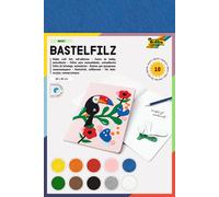 folia 520499 - Feutre de bricolage autocollant 10 feuilles couleurs assorties, e
