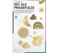 folia 521 - DIY feuille à gaufrer en alu, or, 3 feuilles, 70µ, env. 18,5 x 29,7 cm, feuille de métal dur extra strong, Gold