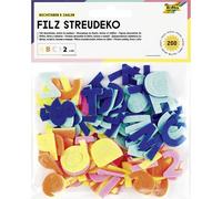 folia 5254 - Feutre pour décorer des Lettres et des Chiffres, 200 Lettres et Chiffres en 5 Couleurs, décoration pour la rentrée Scolaire