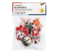 FOLIA 5290 - BOULES WINTER 5 ADORABLES FIGURINES D'ANIMAUX EN FEUTRE